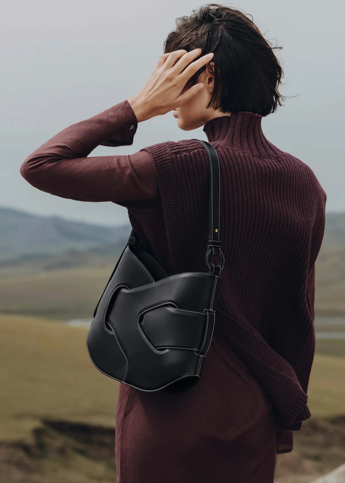 Sac Polène NODDE HOBO — Noir Grainé