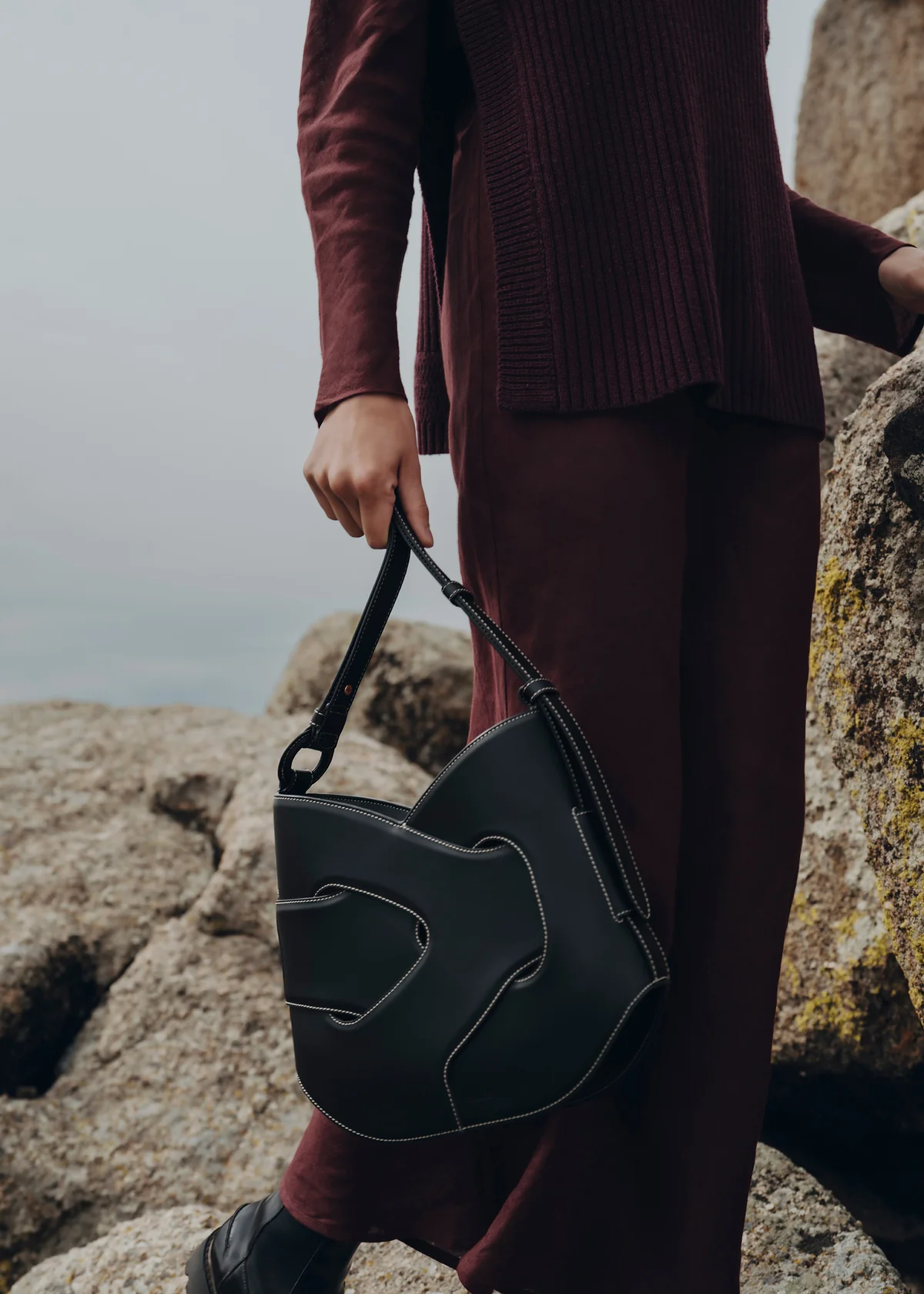 Sac Polène NODDE HOBO — Noir Grainé